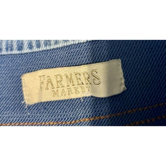 Farmers Market Wide Leg Jeans Womens 8 High Rise Stretch Denim Zip Button Blue - Picture 9 of 9